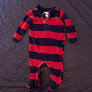 Chaps Velvet Footed Onesie